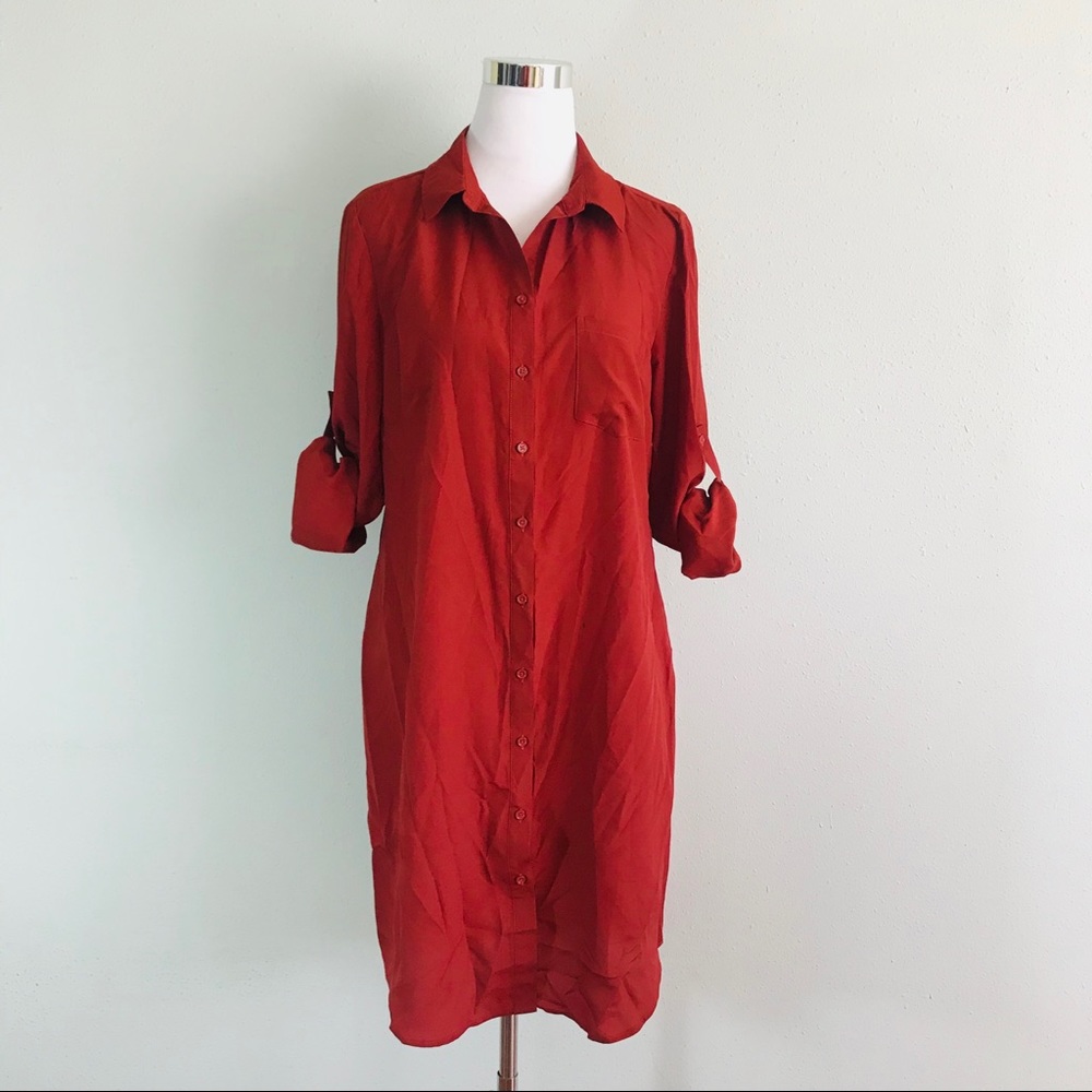Rust 3/4 sleeve dress